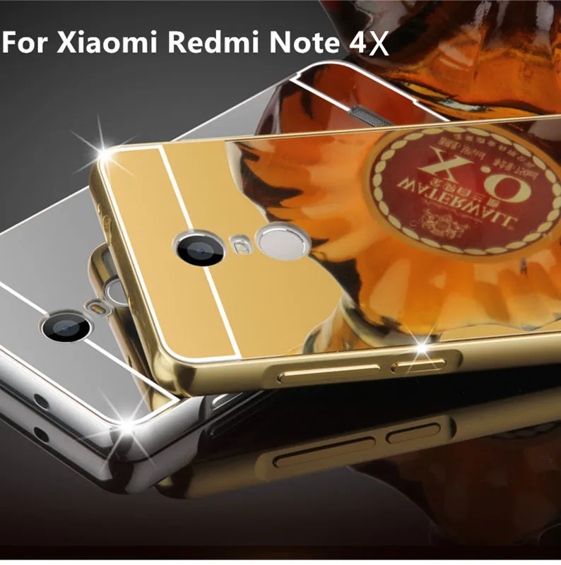 Xinchentech For Xiaomi Redmi Note 4X Case Luxury Mirror Metal+Acrylic Hard Back Cover Accessory Funda Note4X Pro Prime |