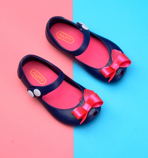 Melissa/Новые мини-сандалии для девочек прозрачная обувь с бабочками бантом