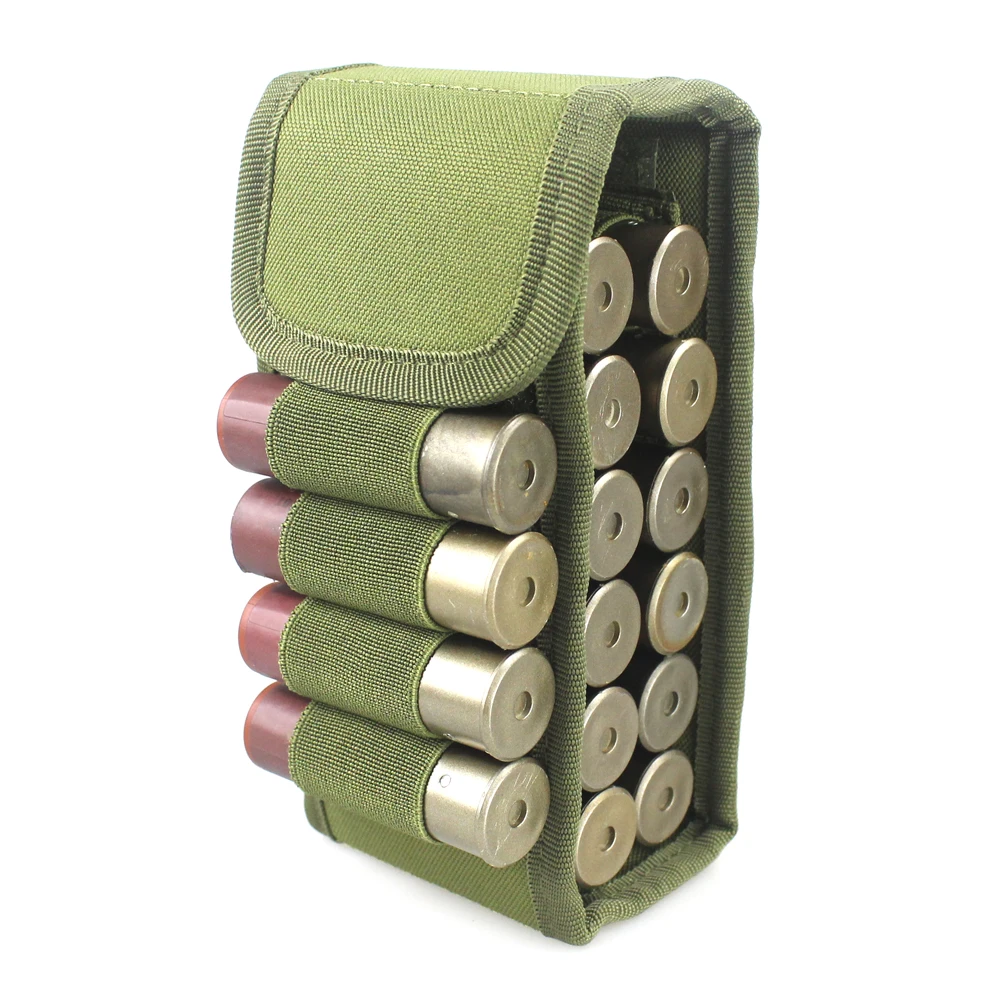 Army Green Molle 16 круглый 12GA 12 калибр патронов снарядов для перезарядки ружья журнал сумки складной Mag сумка - Цвет: Army Green