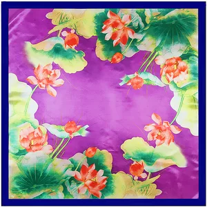 Платок женский Hangzhou, 90см х 90 см, набивной рисунок, шарфы, платки для женщин