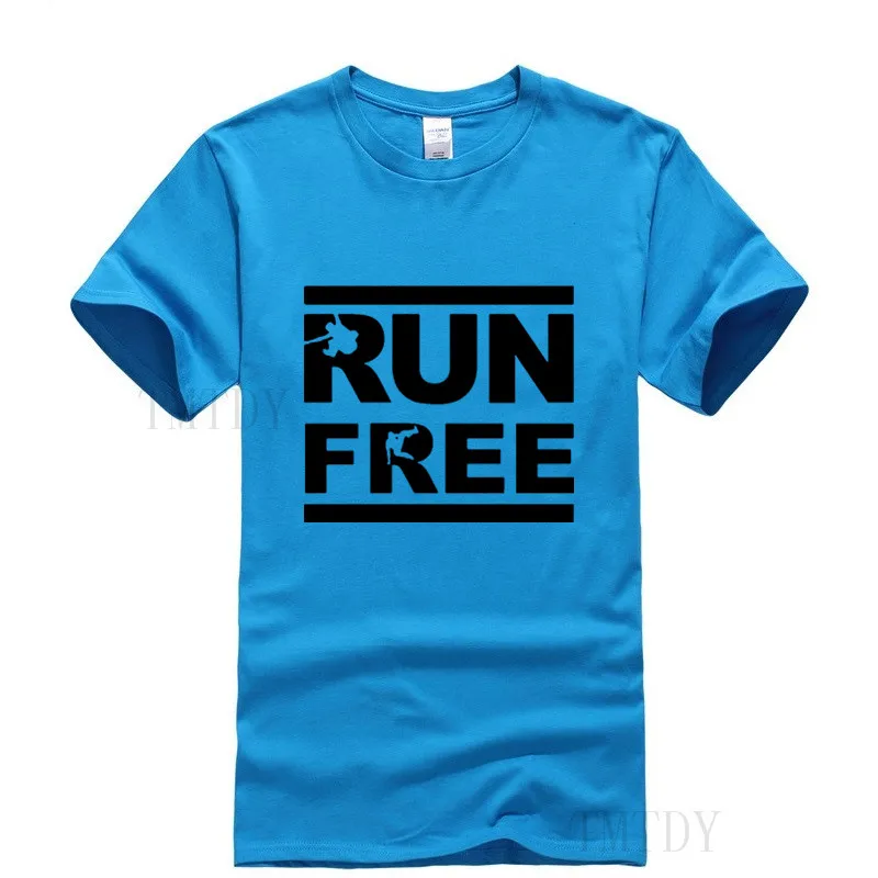 2018 летом прохладно Free Running футболка Для мужчин короткий рукав o образным вырезом