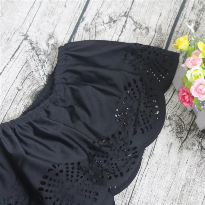 Женский купальный костюм с рюшами 2017 сексуальный купальник открытыми плечами