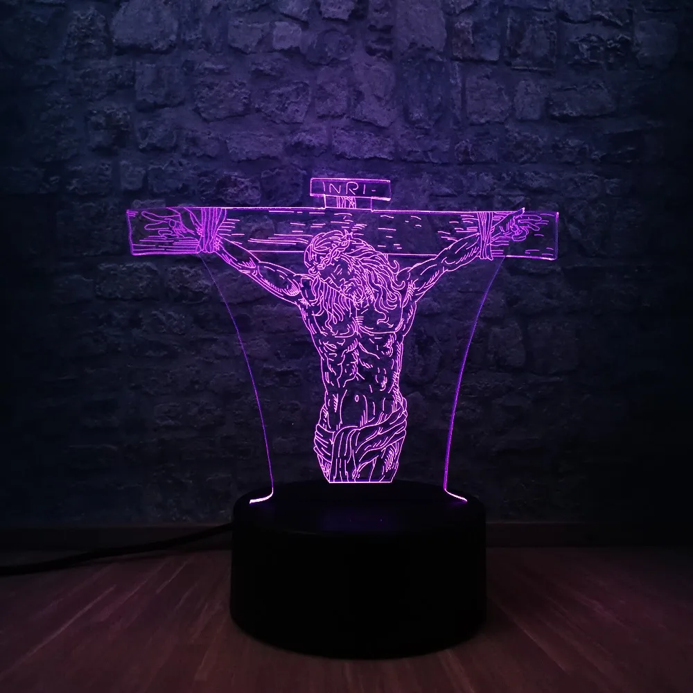 3D лампа Christ Jesus USB светодиодный настольный выключатель сенсорный дистанционный