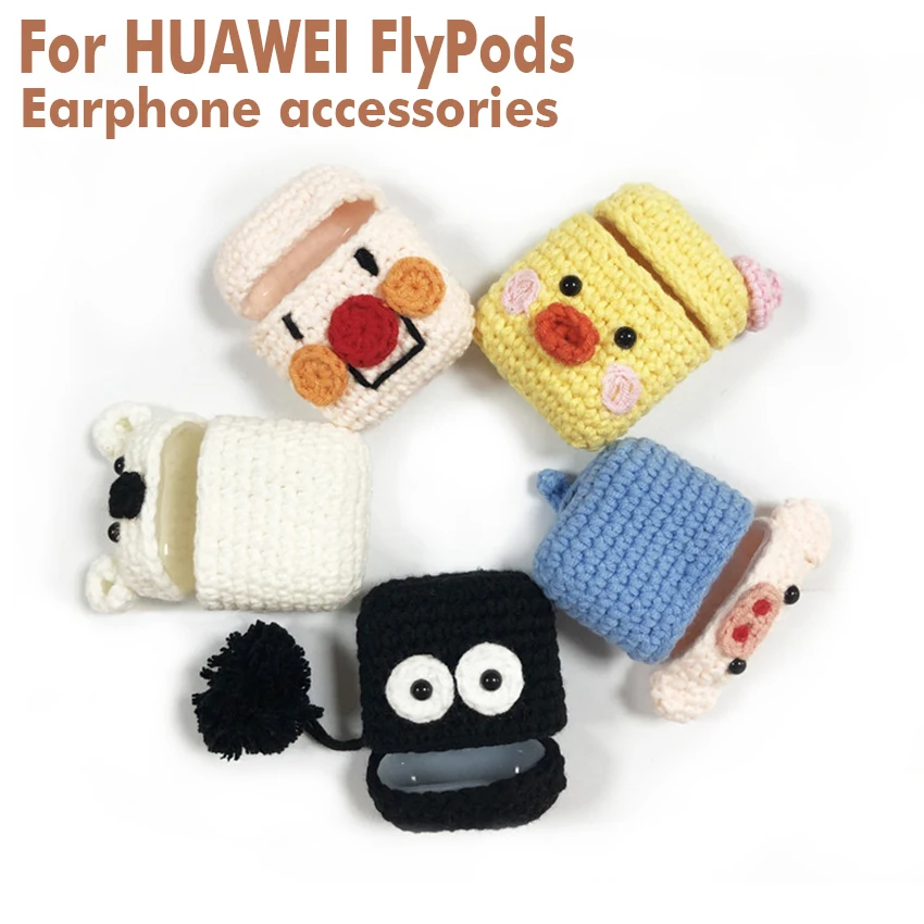 Для HUAWEI FlyPods новый милый мультяшный защитный чехол свитер ручной работы