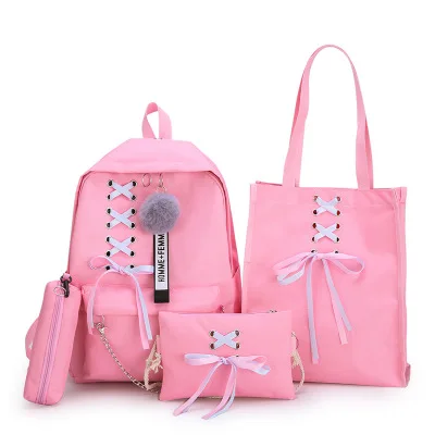 Холщовый Рюкзак для девочек подростков 4 шт./компл.|Женские рюкзаки| |