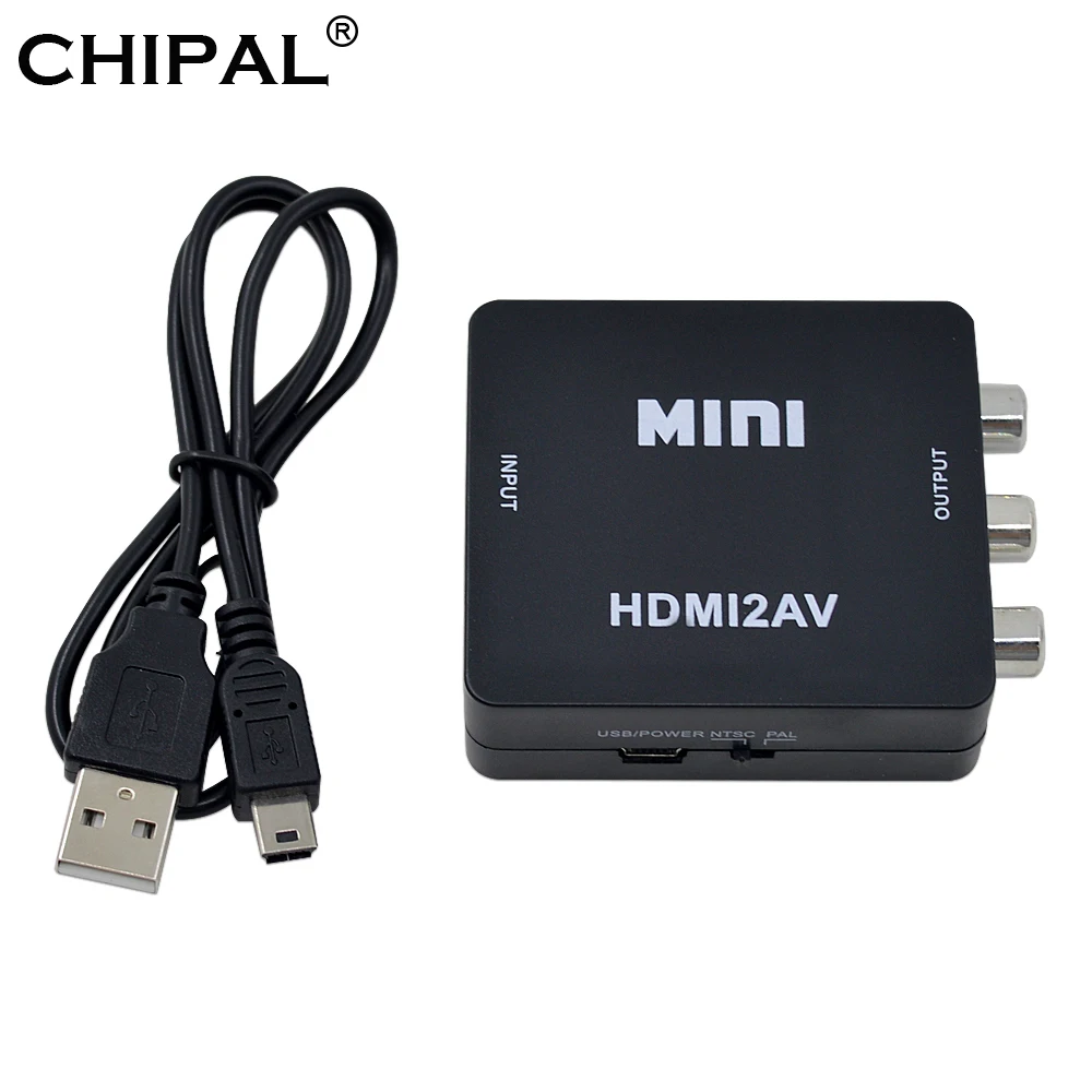 Адаптер CHIPAL 1080P для hdmi av RCA CVBS преобразователь HDMI2AV мини HD аудио видео бокс NTSC PAL