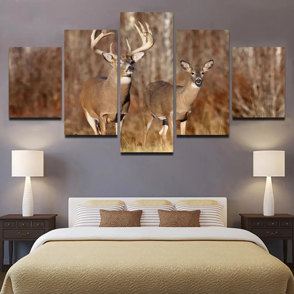 

Drop shipping 5 Panel Wall Art Pictures Canvas Painting abstract canvas poster painting decoration for living room LW203
