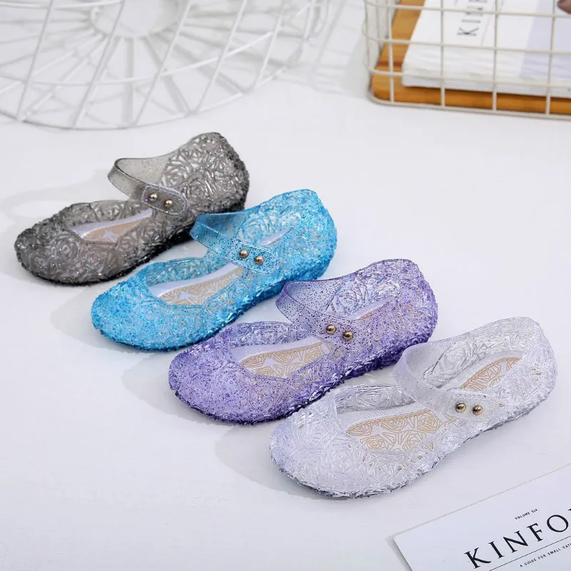 Новинка 2019 года Прозрачные сандалии для девочек Детская обувь в римском стиле