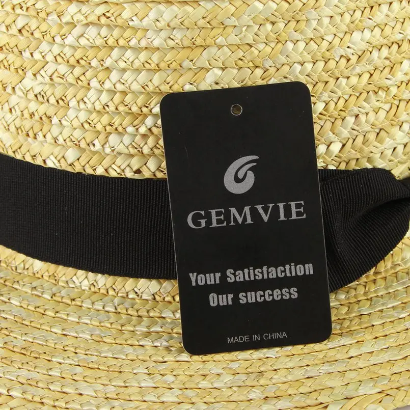 GEMVIE мужская соломенная шляпа для Для женщин мужчин просто мода лук Группа Декор