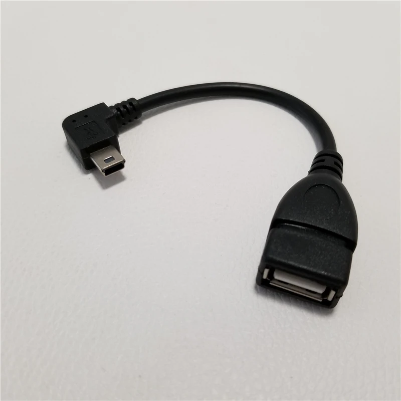 Мини USB 90 градусов с левым углом к Type A адаптер для передачи данных кабель