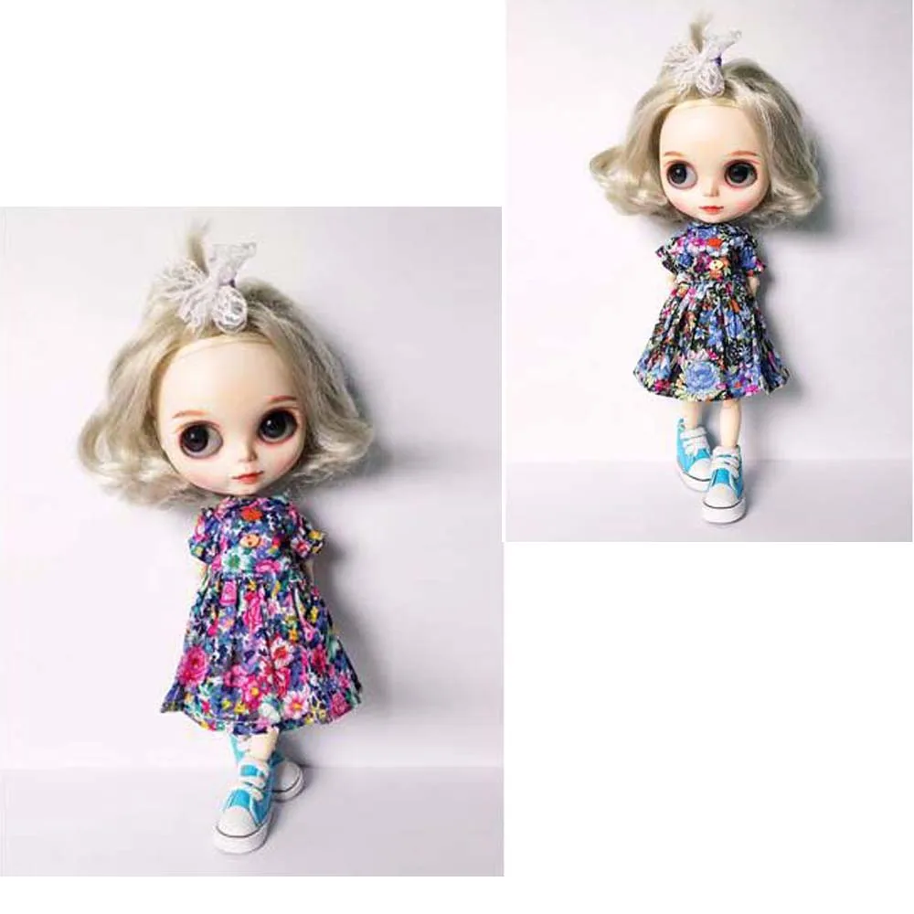 Bjd кукла платье маленький цветок для 1/3 1/4 sd bjd blyth Кукла Одежда Синий Розовый