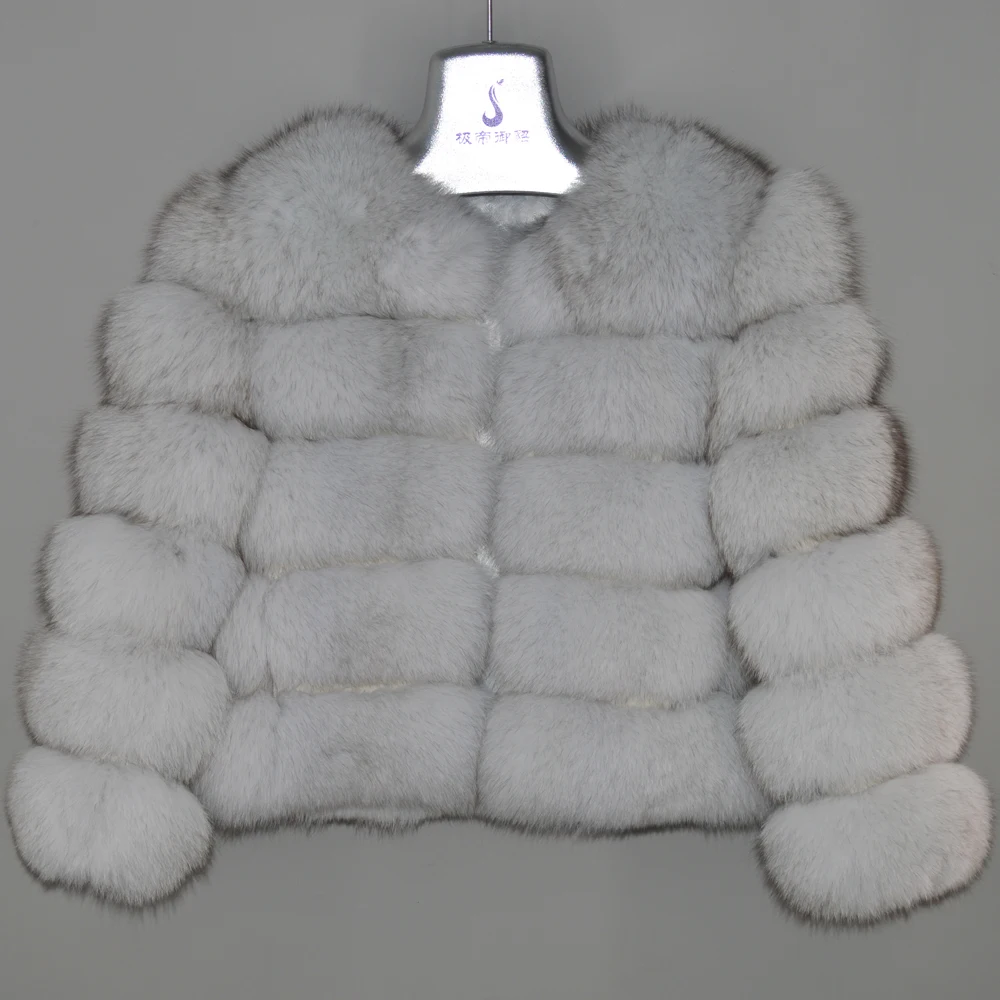 Лидер продаж Для женщин натуральный Лисий мех пальто развивающий коврик для