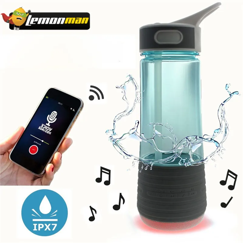 LemonMan 3 в 1 бутылка для воды с соломинкой и уличные динамики Bluetooth безопасный