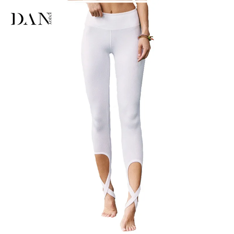 Danenjoy Для женщин Леггинсы для Кальсоны йоги Высокая Талия стремя нижней делает