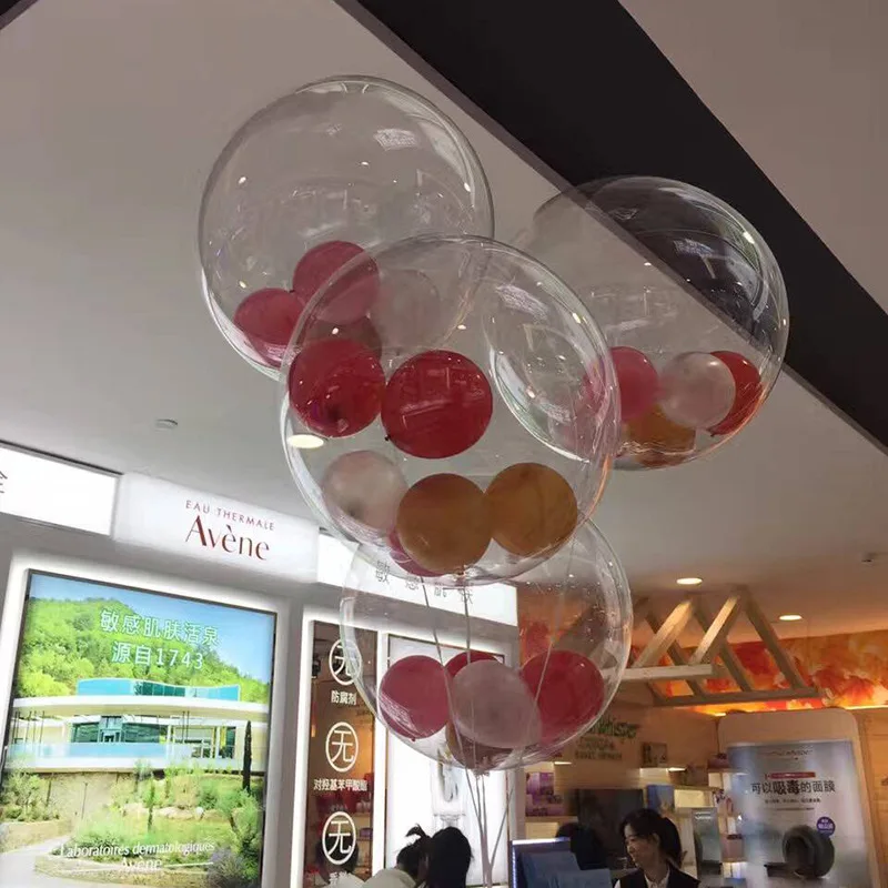 Super Clear нейлон мембрану гелий шар круговой прозрачной волна мяч свадьбы пузыря