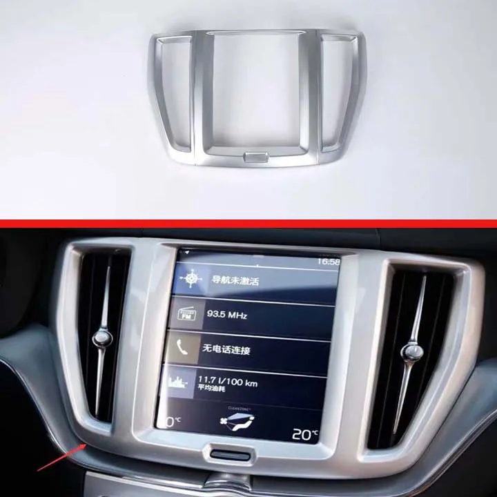 Для Volvo XC60 2018 2019 ABS Хромированная навигационная коробка Автомобильная наклейка