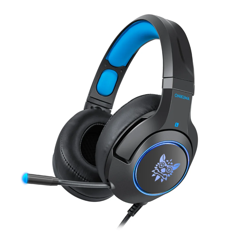 Blue Without Box ONIKUMA K9 игровая гарнитура Casque PC Стерео Игровые наушники с микрофоном светодиодный светильник для ноутбука/PS4/Xbox One контроллер геймера - Цвет: Blue Without Box