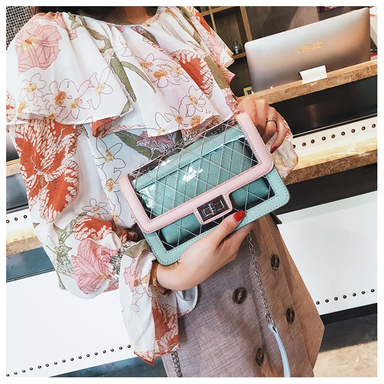 NBSAMENG Дизайн Для женщин вечерние Crossbody сумка прозрачная ПВХ Желе маленькая леди