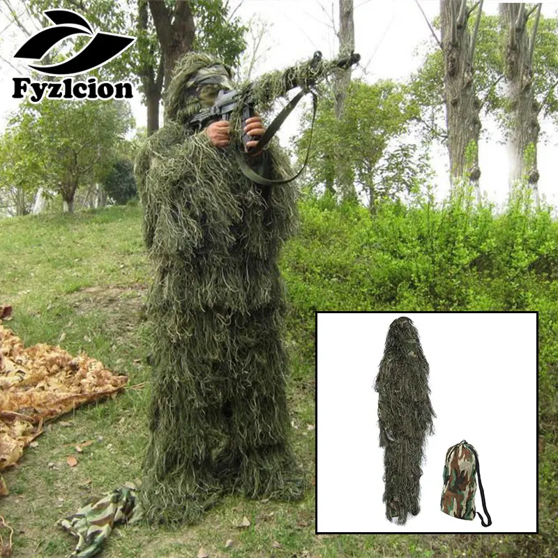 4 шт. костюм тактический камуфляж, лесная местность 3D Ghillie Bionic обучение лук Охота Ghillie