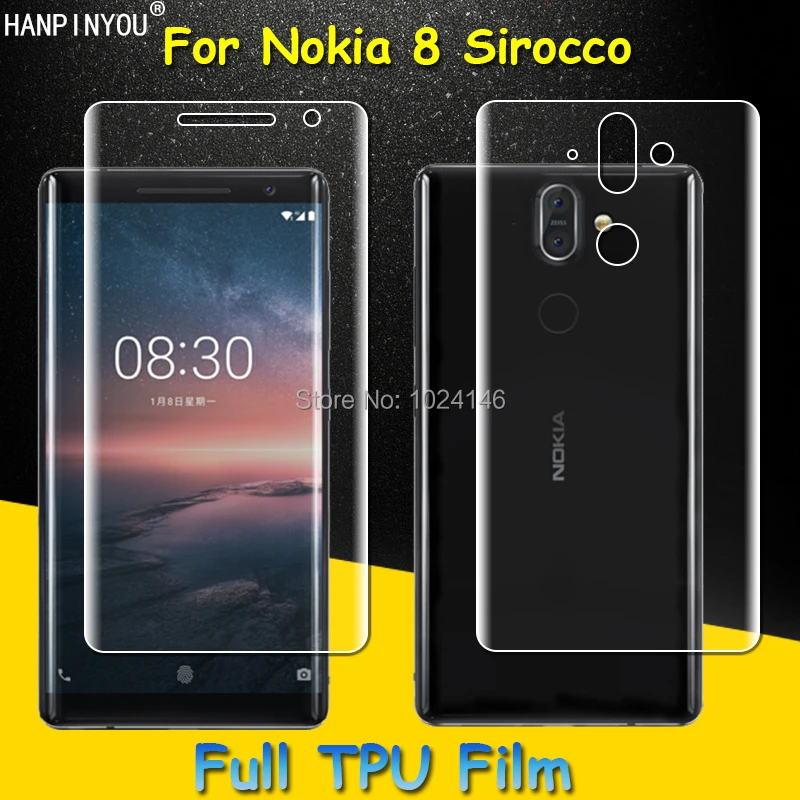 Защитная пленка из мягкого ТПУ с полным покрытием для Nokia 8 Sirocco 5 дюйма изогнутые