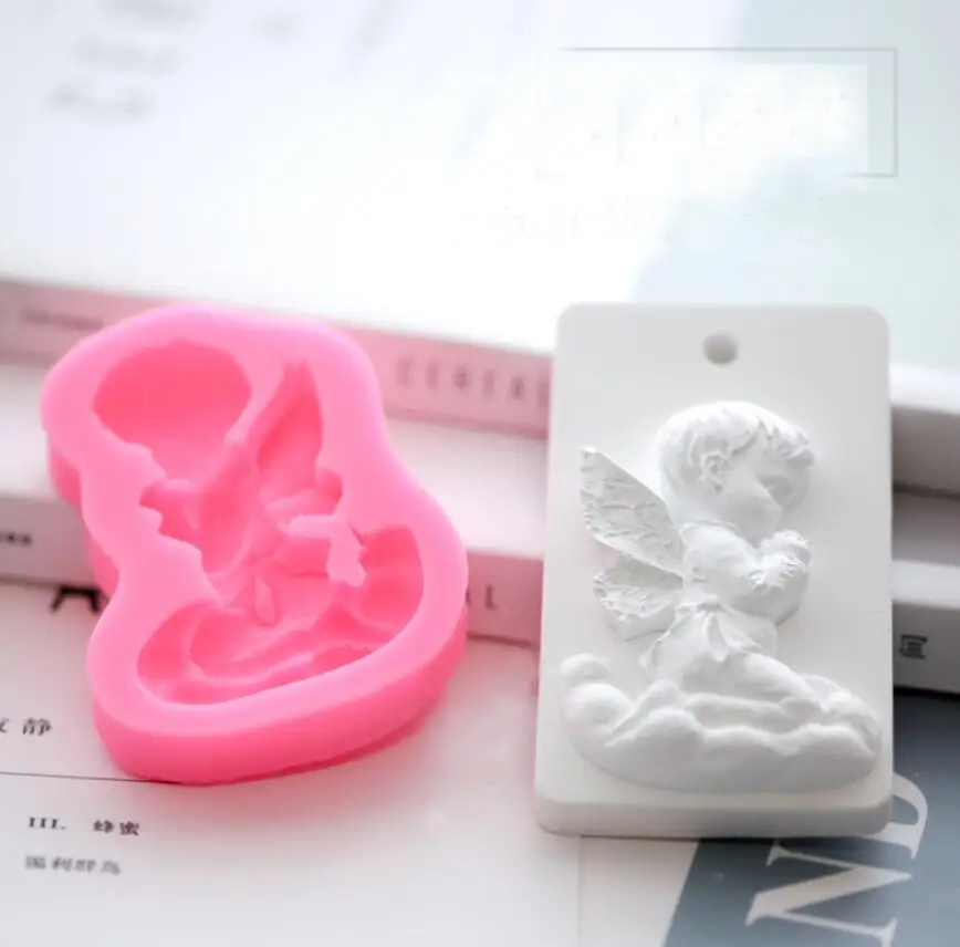 3D религиозный ангел мальчик Форма Sugarcraft Торт Силиконовые помадные формы свечная