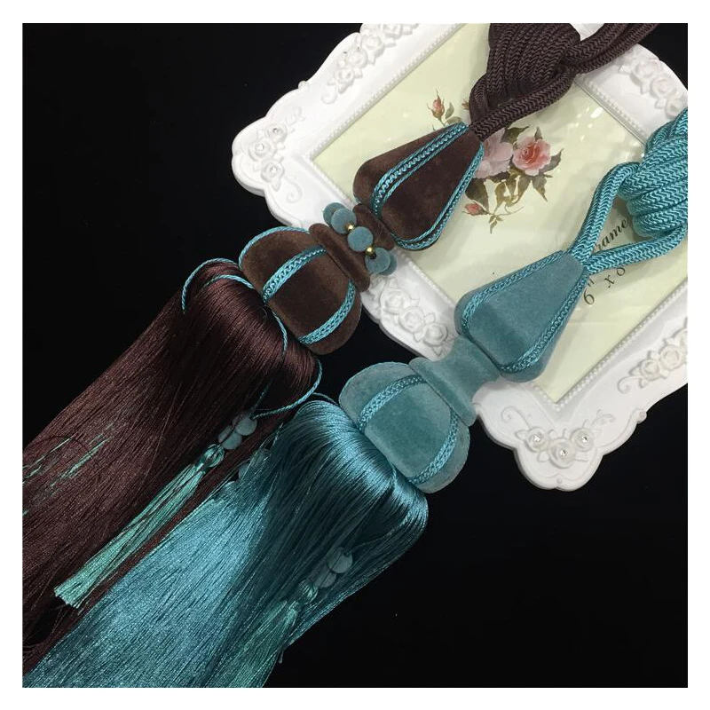 1 пара Заводские высококачественные роскошные шторы с кисточками на задней