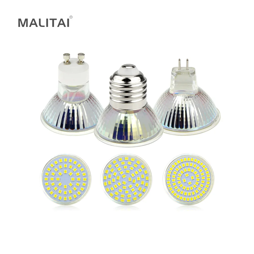 1 шт. GU10 E27 MR16 GU5.3 Светодиодная лампа прожектор AC 220 В 5 Вт 7 9 2835 SMD 48 светодиодов 60 80