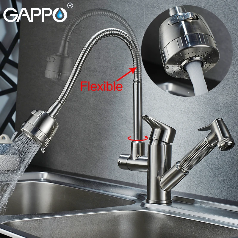 Gappo кухонные краны гибкий кухонный смеситель для воды Поворотный Выдвижной