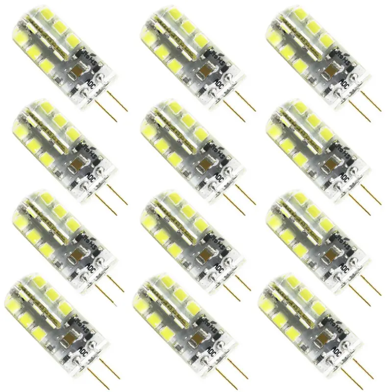 Набор из 12 G4 светодиодный светильник лампы 24 SMD 2835 энергосберегающая лампа 6 Вт AC/DC