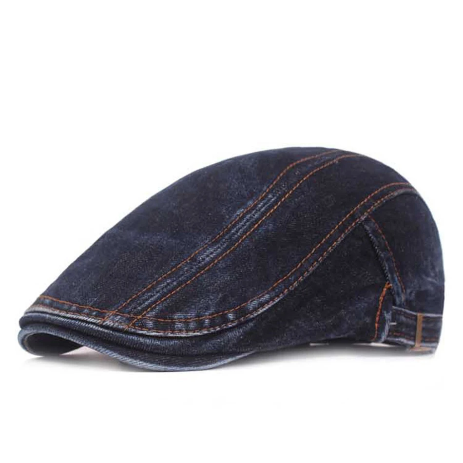 Dark Blue BUTTERMERE, плоская кепка s для мужчин, черная, хлопок, плюща, кепка, мужская, весна-лето, регулируемый деним, берет, утконос, британский Гэтсби, Кепка - Цвет: Dark Blue