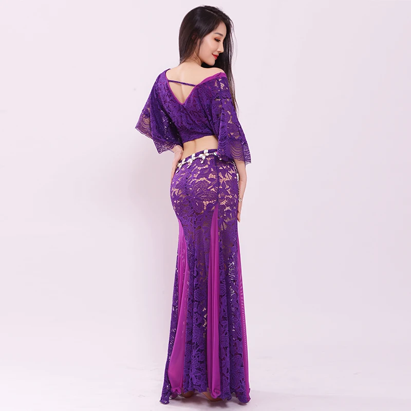 Женский костюм для восточных танцев с топом рукавами летучая мышь и юбкой