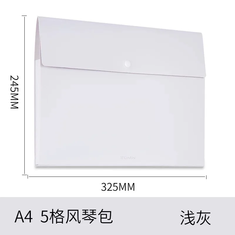 light gray Креативный расширяющийся кошелек формата А4, органайзер для файлов, папок для студентов, подарок, высокое качество, Сумка для документов, офисные канцелярские принадлежности, школьные принадлежности - Цвет: light gray