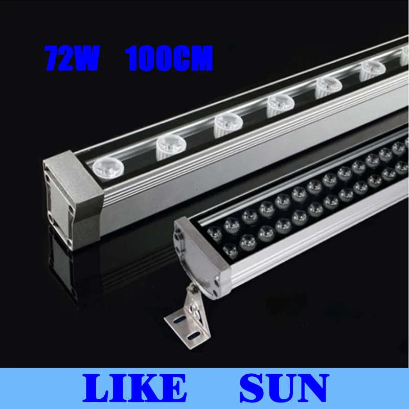 

New 1M 72W LED Wall Washer Landscape light AC 85V-265V outdoor lights wall linear lamp floodlight 30cm wallwasher