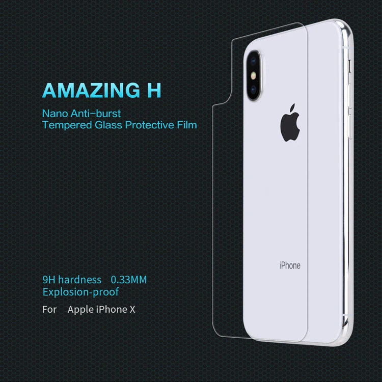 Для IPhone X сзади Плёнки Nillkin 9 H h закаленное Стекло защитный для Apple Вернуться