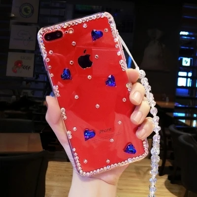Чехол для телефона Luxury Diamond Glitter Love Heart для Xiaomi 9 SE MIX3 3 MAX 5 5S Plus 5X 6 6X Note 8 8SE Soft Clear Cover.