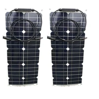 25w 12v solar panel flexible 2pcs placa solar 50 watt solar battery charger solar phone motorhome caravan car camping rv
