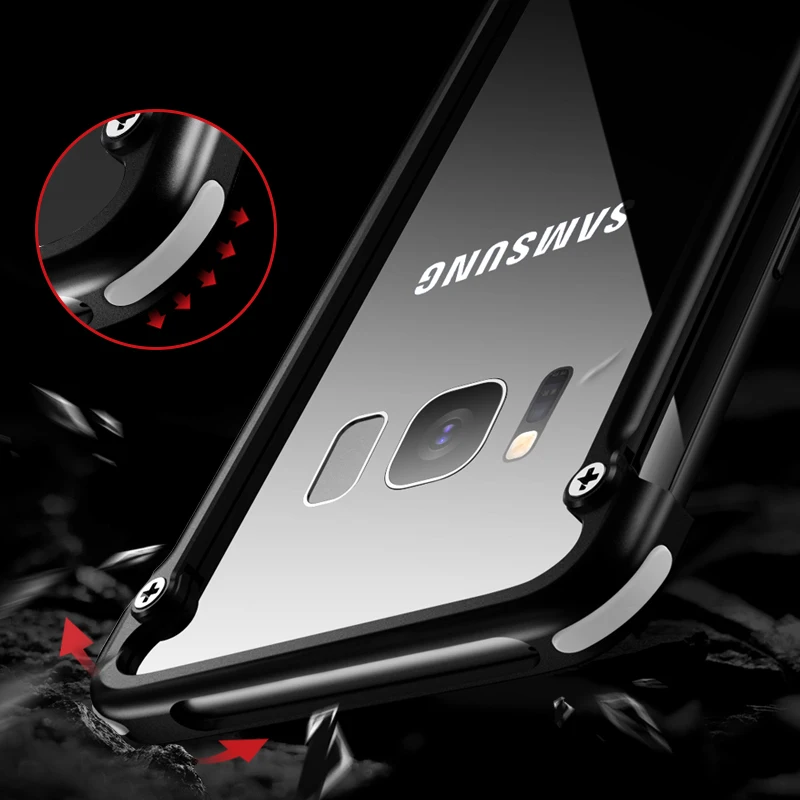 OATSBASF подушка безопасности металлический бампер чехол для samsung Galaxy S9 S8 Plus