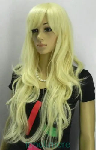 parrucca perruque Free shipping USPS to USA New Stylish long wavy Blonde Women hair wig 150320 w00594 |
