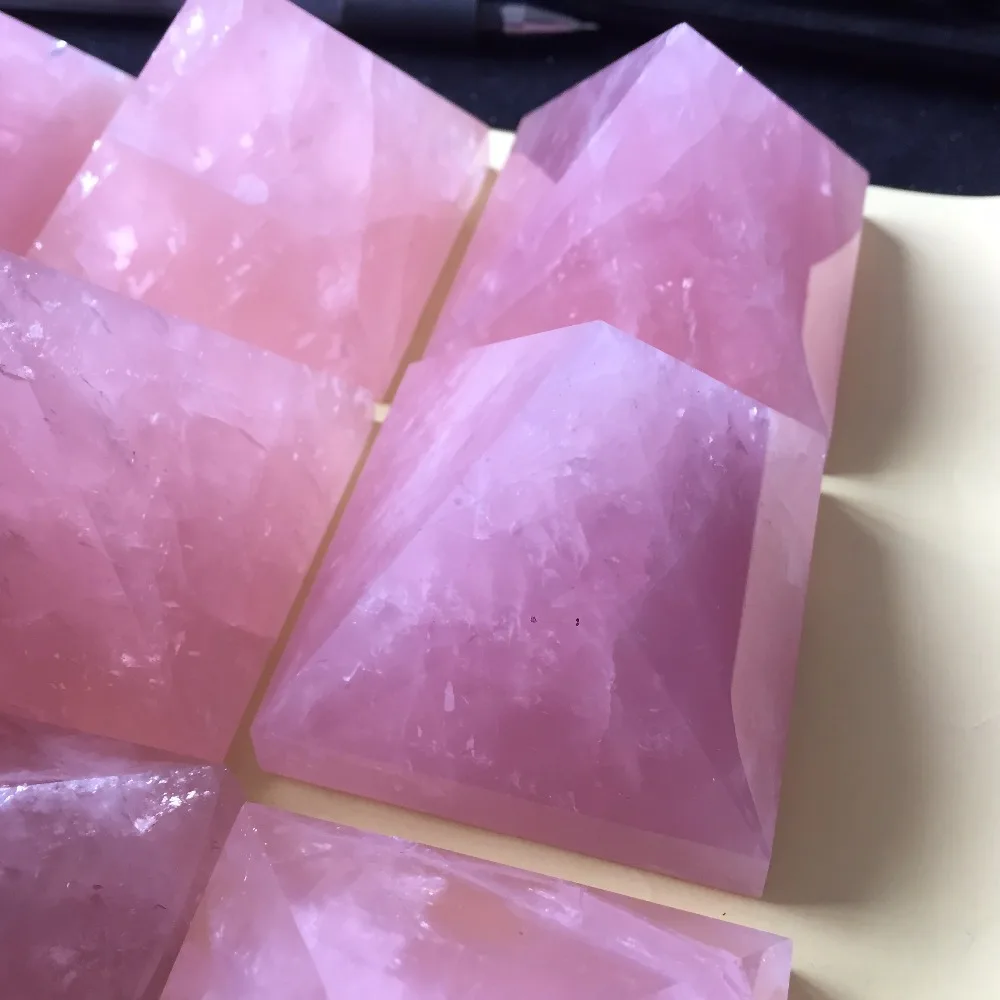 dohaibogoo natural crystal pyramid wholesale price 100% rock pink quartz rose healing stones hot sale gift | Дом и сад