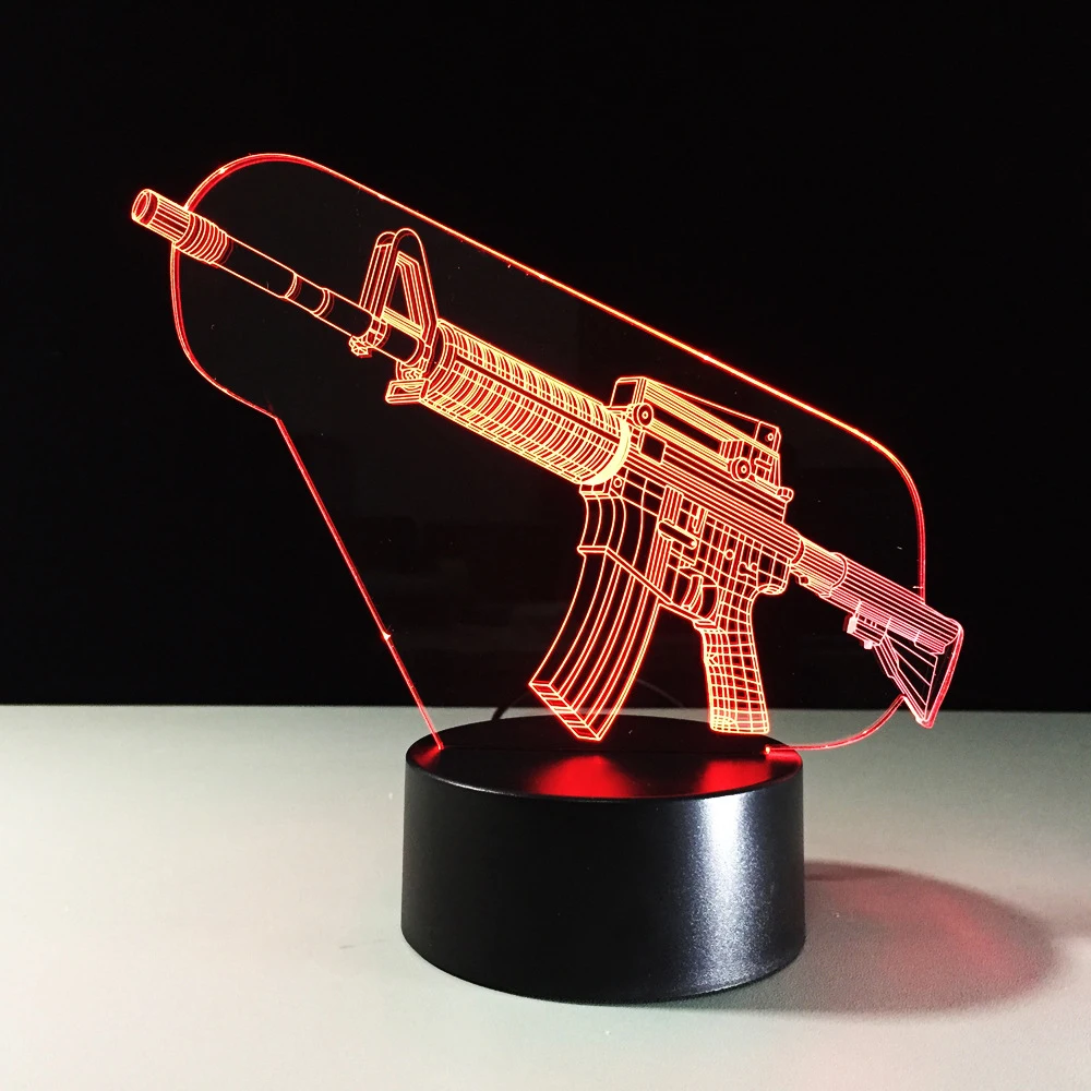 USB сенсорный 3D Визуальный мультяшный пулемет светодиодсветодиодный настольная