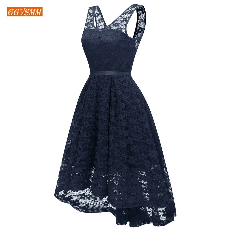 Dark Navy Элегантное приталенное бордовое кружевное платье для выпускного вечера Короткие платья на выпускной откровенные с v-образным вырезом на молнии длиной до колена милое женское вечернее платье вечерние - Цвет: Dark Navy