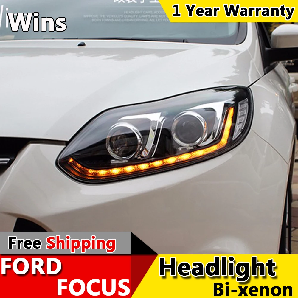 Wins фары для Focus 2012-2014 3 светодиодный DRL Bi Xenon объектив дальнего и ближнего света