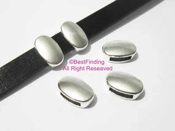 

8x2mm Oval shape leather findings Flat leather slider -FF49