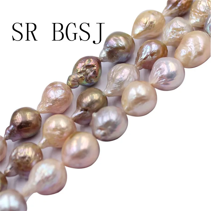 Free Shipping 10 12mm Elegant Reborn Edsion Natural Mixed Gold Color Tear Drop Pearl Wedding Jelwey DIY Beads Strand 15&quot|Бусины| |