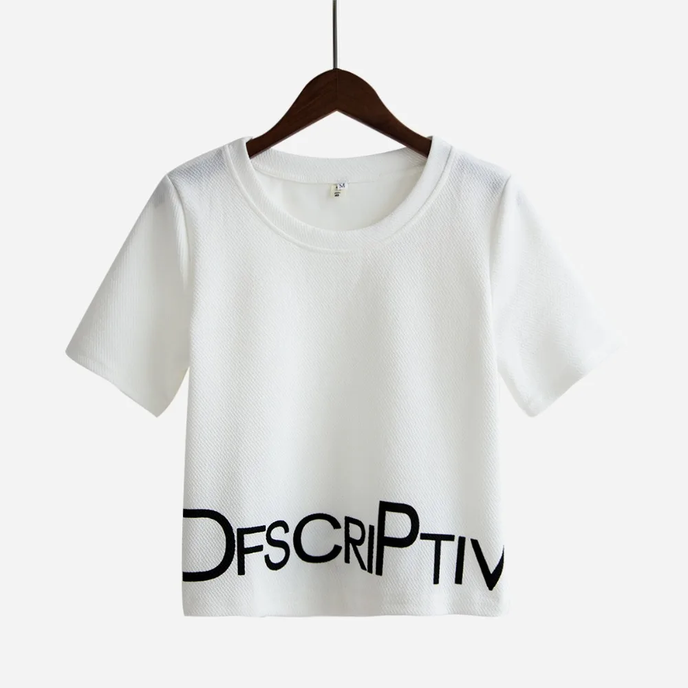 Женский костюм из 2 предметов укороченный топ с буквенным принтом эластичная