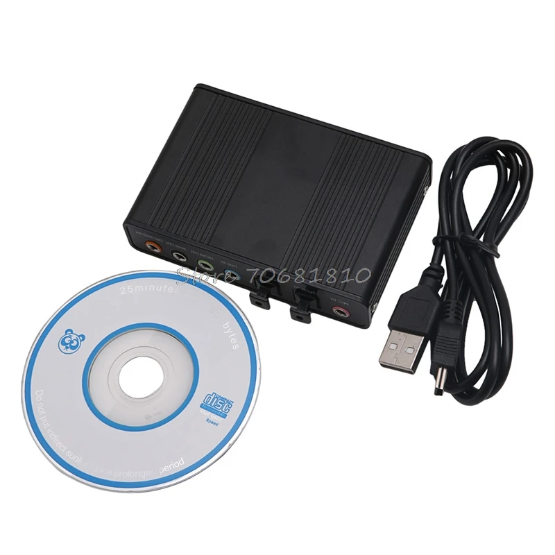 USB 5.1 Channel External Optical Audio Fiber Sound Card S/PDIF For Laptop PC Drop Shipping | Компьютеры и офис