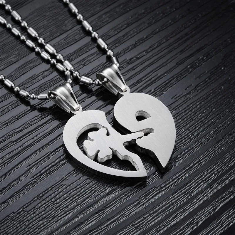 Ожерелье из нержавеющей стали для пар с надписью Love Story|couple necklace|necklace stainlessbook pendant |