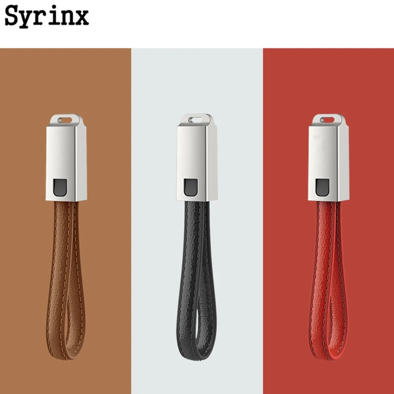 SYRINX, брелок, кабель для зарядного устройства, портативный зарядный кабель для синхронизации данных, USB для iPhone, samsung, Micro USB кабель/для Lightning type C