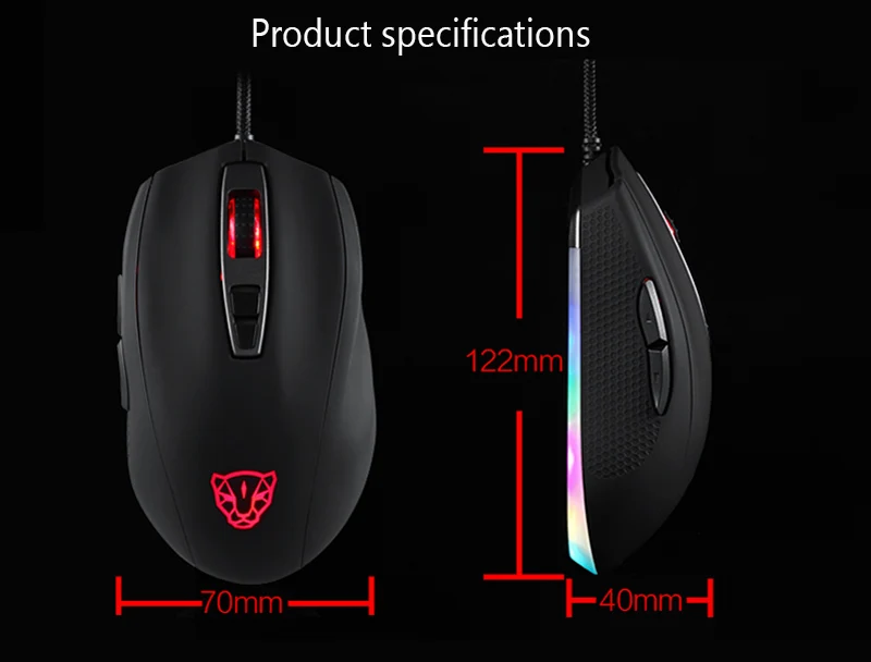 Motospeed V60 RGB игровая мышь для геймера Программирование 5000 dpi USB компьютер 7 кнопок Wried Оптические мыши с подсветкой дышащий светодиодный для ПК Lap