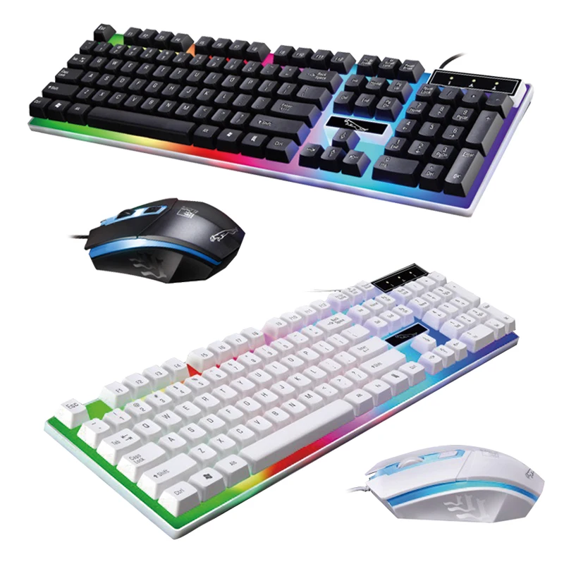 G21 USB игровая клавиатура Мышь Комплект геймера Profesional razer светодио дный игровой